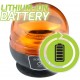 Rotativo Emergencia LED Ámbar Homologado R65 Batería Recargable