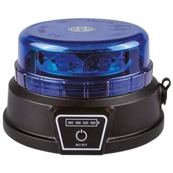 Rotativo LED Azul Homologado R65 base magnética y batería recargable